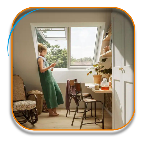 2 fenêtres de toit alignés dans une cuisine