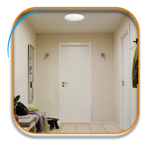 Porte d'entrée avec lumière économique blanche