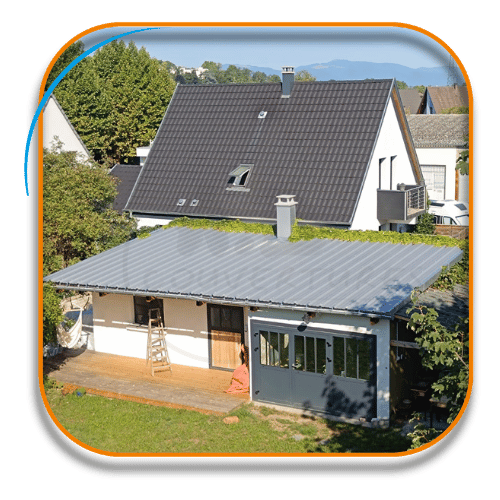 Rénovation d'un toit plat gris