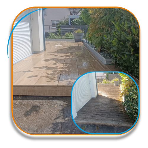 Rénovation terrasse avant/après en Alsace